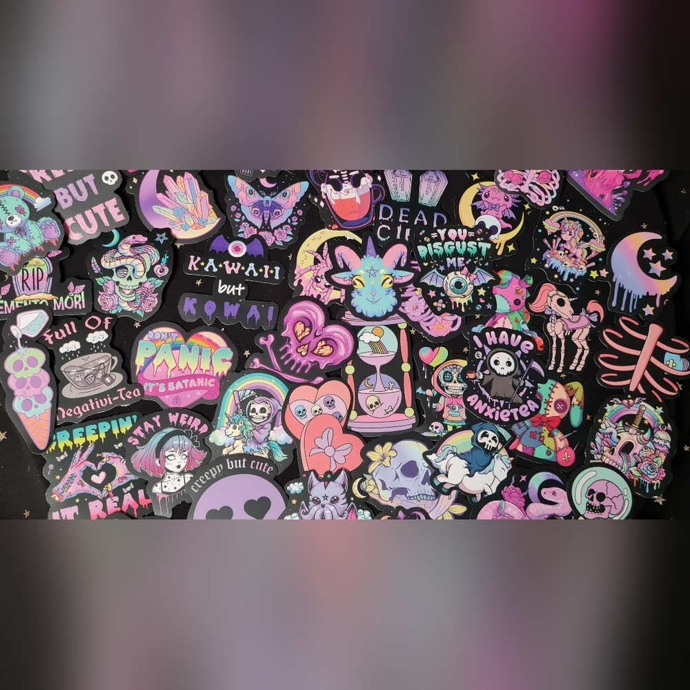 Whimsigoth/ Witchy/ Dark Humor Sticker Pack - Picture 2 of 4